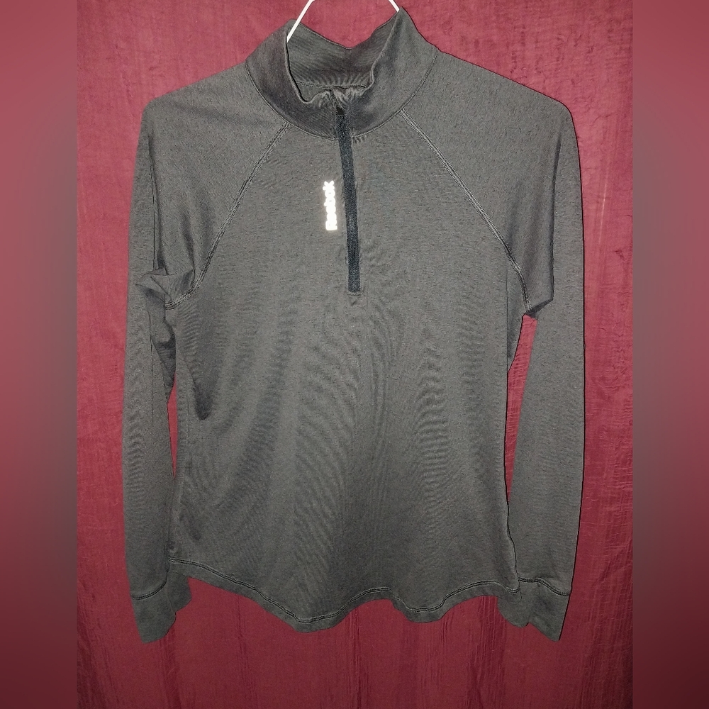 Reebok Gray and Adidas White Quarter-Zip Pullover sz S - Picture 2 of 14